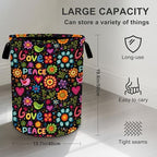 Peace Laundry Basket Storage Bin Foldable Laundry Hamper Clothes Storage Bucket Organizer 19.6x15.7 Inch For Laundry Room/Bedroom/Bathroom - Image 4