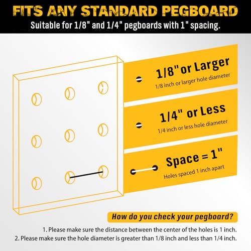 ELEAD 297 Piece Pegboard Hooks Kit, Peg Board Organizer Accessories with Bins for Organizing Various Tools, Fit 1/8 or 1/4 inch Pegboard for Hanging Storage, Garage, Workshop & Craft Room - Image 6