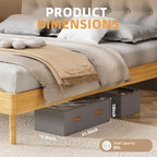 4 Pack Under Bed Storage Bins,10 Inch Tall, Light Gray, 31.5x15.8x10 inch - Image 2