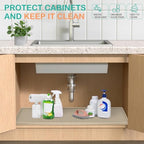 Silicone Under Sink Mat, 28"x19", Waterproof Cabinet Liner, Khaki - Image 4