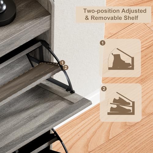 ChooChoo Shoe Storage Cabinet with 2 Flip Drawers and Deodorizer - Image 6