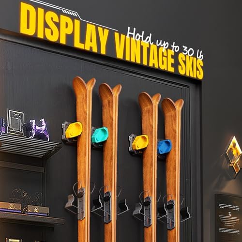 Ski & Snowboard Wall Rack for Garage - Fits Any Ski/board, Damage-Free Storage, Multi-color 4pck - Image 3