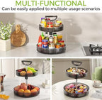 Lazy Susan Organizer – 2 Tier Rotating Spice Rack Turntable, 11.4" Plastic Spinning Organizer for Kitchen Cabinet Pantry Countertop Cupboard Bathroom Storage - Image 5