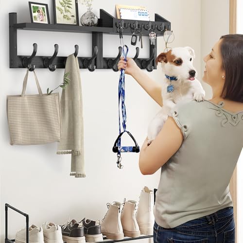 Evermagin 29" Coat Rack Wall Mount with Shelf for Entryway, Black - Image 5