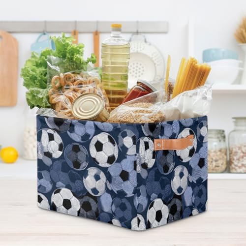 Soccer Sport Storage Basket Toy Storage Bins Collapsible Cube Organizer - Image 7