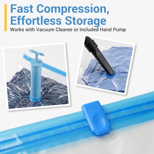 Fygrip 80% Space Saver Vacuum Storage Bags with Hand Pump, 10 Small | Plastic Packaging Bags, Vacuum Seal Bags for Clothing, Travel Lugggage, Blankets, Comforters - Image 5