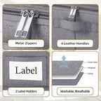 Yawinhe 48L Foldable Underbed Storage Bags, 2 Pack Closet Organizer,Grey - Image 6