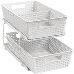 Simple Houseware 2 Tier Pull-Out Sliding Drawer Under Sink Storage, White by SimpleHouseware
