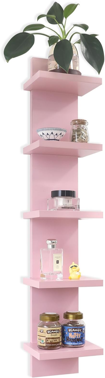 Homaterial 5 Tier Floating Wall Shelf, Pink by Homaterial
