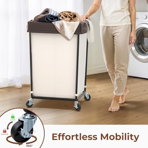 160L Rolling Laundry Basket with Wheels, Rolling Laundry Hamper with Wheels - Image 4