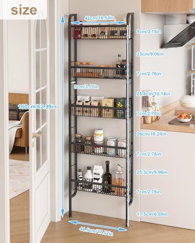 UMDONX Narrow 5-Tier Behind-the-Door Bathroom Storage Rack - Image 2