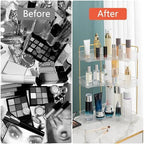 Corner Bathroom Counter Organizer Bathroom Countertop Shelf Makeup Organizer for Vanity Perfume Tray for Corner Storage (3 Tiers, White) - Image 4