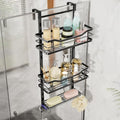 SWTYMIKI Over the Door Shower Caddy - 3 Tier Adjustable Shower Organizer Hanging with Soap Holder, No Drilling Stainless Steel Bathroom Rack Hanging for Body Wash, Shampoo, Soap, Razor, Black by SwtyMiki-TidyHomeSweetLife