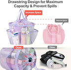 Mesh Shower Caddy Portable with Drawstring - 2-Handle Shower Bag for Dorm - Image 2