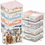 10 Pack Clear Storage Bags with Zipper Handle, Sheet Organizers and Storage by Eunhdet