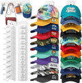 2 Pack Hat Organizer for Baseball Caps,Detachable DIY Hat Rack for Wall Hold Up to 22 Hats,Baseball Cap Organizer Cap Holder Hat Hangers for Wall Closet Door Bedroom(1A-White) by Hatisan