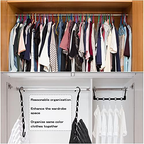 24 Pack Closet Organizers and Storage, Stronger Space Saving Hangers | Clothes Hanger, 5 Holes, Closet Storage, College Dorm Room Essentials for Girls Guys, Magic Home Organization - Image 2