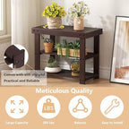 Sweetcrispy 3-Tier Shoe Rack Bench for Entryway, 19 Inches, Brown - Image 5