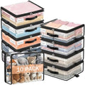 10 Pack Clear Storage Bags with Zipper Handle, Sheet Organizers and Storage by Eunhdet