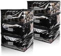 Clear Zippered Plastic Clothes Storage Bags, 6 Pack, Black | Clear Storage Bags with Zipper Plastic Storage Bags for Clothes Sweaters Blankets Sheets, Size: 18 x 15 x 9 Inch by Heonay
