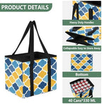 Trunk Organizer Collapsible Car Organizer with Handle Car Storage Box Bin for Groceries SUV Utility Tote Bag Portable Vehicle Container Quatrefoil Gradient Blue and Yellow - Image 3