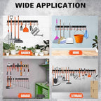 ELEAD 68'' All Metal Adjustable Garden Tool Organizer: Garage Tool Organizer Wall Mount with Orange Hooks, Garage Organizers and Storage, Tool Hangers for Shed - Image 7