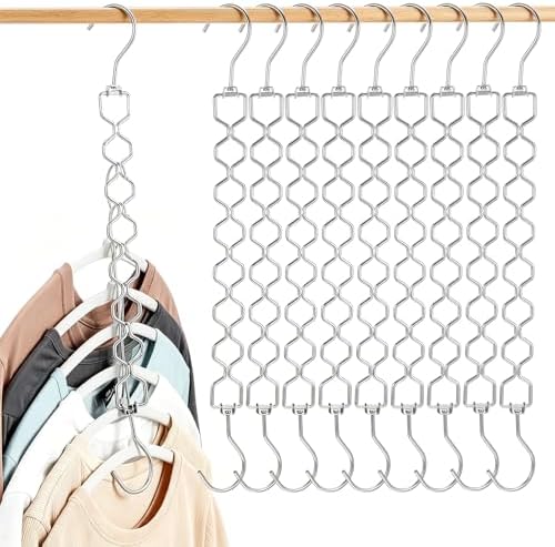 Space Saving Hangers 10Pcs 360 Rotating 8-Hole Diamond Rack - Image 7