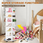 RUNSUNSPRI 7 Tier Rotating Shoe Rack with 4 Universal Wheels - Image 6