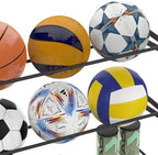 YBING Sports Equipment Organizer with 3 Separate Shelf, Ball Racks for Garage, Garage Sport Equipment Organizer with Hooks,Wall Mount Sports Holder Storage, Black - Image 2