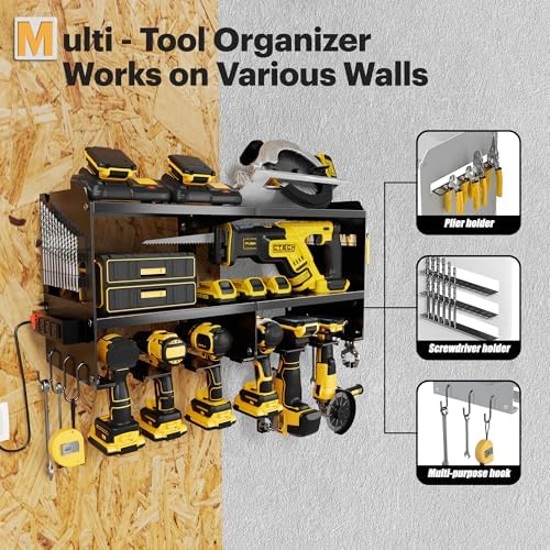 Spampur Power Tool Organizer Wall Mount with Charging Station - Image 4