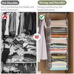 X-cosrack Closet Hanging Organizer and Storage - 5 Tier Hanging Shelves, Wire Closet Shelf Organizer Basket with Adjustable Dividers for Home Clothing Sweaters Shoes Handbags - Image 7