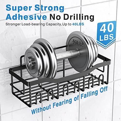 Shower Caddy 2 Pack,Adhesive Shower Organizer for Bathroom Storage&Home Decor&Kitchen organizers and storage,No Drilling,Large Capacity,Rustproof Stainless Steel Bathroom Organizer,Bathroom Decor Sets - Image 4
