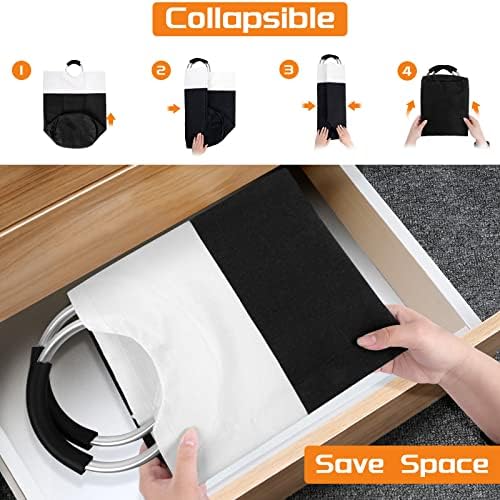 BlissTotes Laundry Basket, Laundry Hamper, Collapsible Laundry Baskets, Dirty Clothes Hamper, Waterproof Laundry Basket with Foam Protected Aluminum Handles for College Dorm, Family 115L (Black) - Image 6