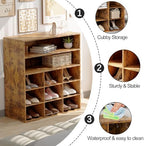 Shoe Storage Bench Cubby with 11 Cubbies, Wood Shoe Rack Organizer Cabinet - Image 4