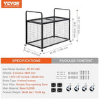 VEVOR Rolling Sports Ball Storage Cart, Lockable Basketball Cage with Double Lids, Sport Equipment Holder Organizer for Indoor Outdoor, Steel Storage Rack for Garages, Playgroup, Gym and Schools - Image 7