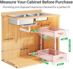 2 Pack Under Sink Organizer, 2 Tier Pull out Cabinet Organizer Mesh Baskets with 5 Adjustable Heights, Sliding Drawers Storage Shelf for Home, Kitchen, Bathroom, Pantry, Office, Countertop ,Pink - Image 2