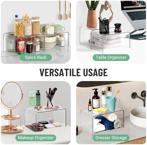 Bobomoment Clear Cabinet Organizer, Stackable Shelf Organizer Set of 2 - Image 5