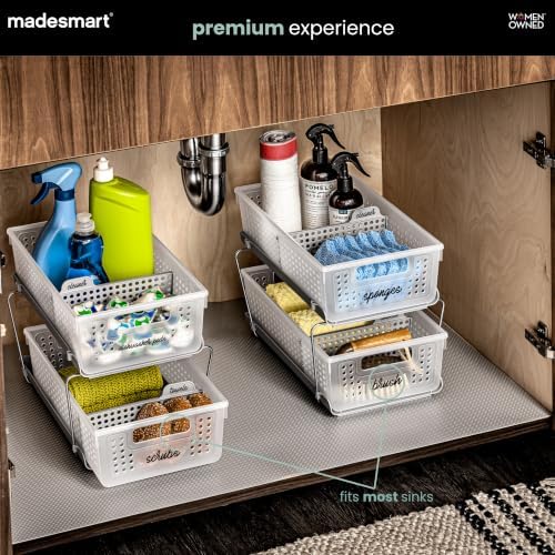 madesmart Two Tier Pull Out Organizer, Frost - Image 3