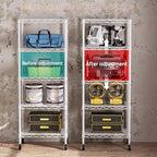SINGAYE 5 Small Wire Shelves Kitchen Pantry Close Home Organizers and Storage Bathroom Shelf Laundry Room Organization Adjustable Book Metal Garage Shelving Unit - Image 5