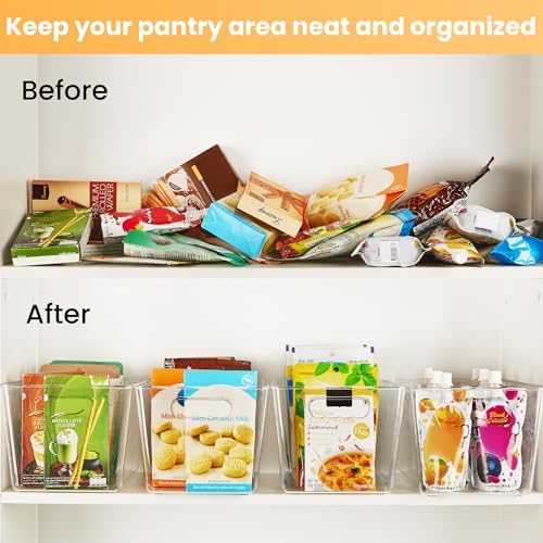 YIHONG 36 Pack Clear Pantry Organizer Bins, Plastic Containers with Handle for Kitchen,Freezer,Cabinet,Closet,Bathroom Under Sink Storage - Image 3