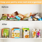 YIHONG Clear Pantry Storage Organizer Bins, 20 Pack Plastic Food Storage Bins with Handle for Kitchen,Refrigerator, Freezer,Cabinet Organization and Storage - Image 3