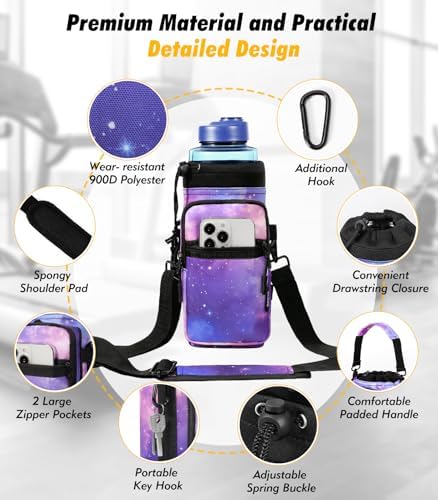 Nuovoware Magnetic Gym Bag, 40oz, Water Bottle Carrier, Starry Purple - Image 3
