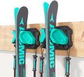 Ski & Snowboard Wall Rack for Garage Wall Fits Any Ski/board, Ski Wall Mount Holders Damage-Free Storage Rack, Garage Organization Space-Saving Winter Gear Organizer, Green, 2 Pack by SkifavsSkiWallMount