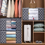 WISELIFE Storage Bags, Large Blanket Clothes Organization and Storage Containers for Bedding, Comforters, Foldable Organizer with Reinforced Handle, Clear Window,Sturdy Zippers,(Grey, 3 x 100L) | Large Blanketfor Bedding, Comforters, Foldable Organizer... - Image 4