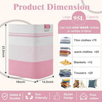 Laundry Hamper, 95L Tall Laundry Basket with Leather Handles, Rectangle Large Clothes Hamper for Organizing, Cotton Woven Laundry Baskets Storage Hampers for Bedroom, Nursery, Living Room - Image 3