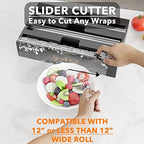 SpaceAid WrapNeat 3 in 1 Wrap Organizer with Cutter and Labels, Plastic Wrap, Aluminum Foil and Wax Bamboo Dispenser for Kitchen Storage Organization Holder for 12" Roll (Black) - Image 5