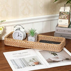 Hipiwe 15.8" Rattan Bathroom Basket Tray for Long Back of Toilet Tank Top - Image 5
