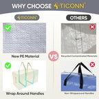 TICONN 2 Pack Extra Large Moving Bags Heavy Duty with Zippers & Carrying Handles, Durable Storage Bags Moving Boxes for Closet Organizers and Storage (2 Pack, Cream) - Image 4