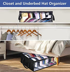 AOODA Wide Hat Storage for Baseball Caps, Large Capacity Hat Organizer for Closet Cap Holder Holds up to 40 Snapbacks, Black - Image 6