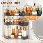 Bathroom Counter Organizer 3-Tier Corner Organizer with Hooks - Image 4
